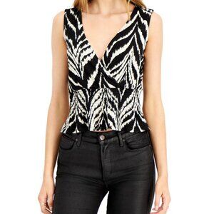 Bar III | NWT Zebra-esque Stripe Wrap Front Sleeveless Top